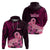 Polynesia Breast Cancer Hoodie Butterfly and Flowers Ribbon Maori Tattoo Ethnic Black Style LT03 - Polynesian Pride