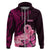 Polynesia Breast Cancer Hoodie Butterfly and Flowers Ribbon Maori Tattoo Ethnic Black Style LT03 - Polynesian Pride