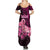 Polynesia Breast Cancer Summer Maxi Dress Butterfly and Flowers Ribbon Maori Tattoo Ethnic Black Style LT03 - Polynesian Pride