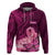 Polynesia Breast Cancer Hoodie Butterfly and Flowers Ribbon Maori Tattoo Ethnic Pink Style LT03 Pink - Polynesian Pride