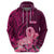 Polynesia Breast Cancer Hoodie Butterfly and Flowers Ribbon Maori Tattoo Ethnic Pink Style LT03 - Polynesian Pride