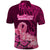 Polynesia Breast Cancer Polo Shirt Butterfly and Flowers Ribbon Maori Tattoo Ethnic Pink Style LT03 - Polynesian Pride