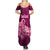 Polynesia Breast Cancer Summer Maxi Dress Butterfly and Flowers Ribbon Maori Tattoo Ethnic Pink Style LT03 - Polynesian Pride