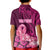 Custom Polynesia Breast Cancer Kid Polo Shirt Butterfly and Flowers Ribbon Maori Tattoo Ethnic Pink Style LT03 - Polynesian Pride