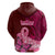 Polynesia Breast Cancer Hoodie Butterfly and Flowers Ribbon Maori Tattoo Ethnic Red Style LT03 - Polynesian Pride