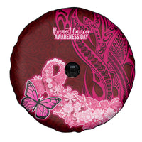 Polynesia Breast Cancer Spare Tire Cover Butterfly and Flowers Ribbon Maori Tattoo Ethnic Red Style LT03 - Polynesian Pride