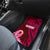 Custom Polynesia Breast Cancer Car Mats Butterfly and Flowers Ribbon Maori Tattoo Ethnic Red Style LT03 - Polynesian Pride