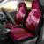 Custom Polynesia Breast Cancer Car Seat Cover Butterfly and Flowers Ribbon Maori Tattoo Ethnic Red Style LT03 - Polynesian Pride