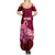 Custom Polynesia Breast Cancer Summer Maxi Dress Butterfly and Flowers Ribbon Maori Tattoo Ethnic Red Style LT03 - Polynesian Pride