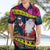 Cook Island Christmas Hawaiian Shirt Santa Claus Mix Maroro and Kakaia Hibiscus Flower Maori Pattern LT03 - Polynesian Pride