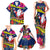 Personalised Cook Island Christmas Family Matching Tank Maxi Dress and Hawaiian Shirt Santa Claus Mix Maroro and Kakaia Hibiscus Flower Maori Pattern LT03 - Polynesian Pride