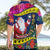 Personalised Cook Island Christmas Hawaiian Shirt Santa Claus Mix Maroro and Kakaia Hibiscus Flower Maori Pattern LT03 - Polynesian Pride