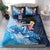 Hawaiian Honu Honi Ihu Bedding Set With Plumeria and Kakau Art Pattern