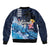 Hawaiian Honu Honi Ihu Bomber Jacket With Plumeria and Kakau Art Pattern