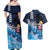 Hawaiian Honu Honi Ihu Couples Matching Off Shoulder Maxi Dress and Hawaiian Shirt With Plumeria and Kakau Art Pattern