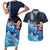 Hawaiian Honu Honi Ihu Couples Matching Short Sleeve Bodycon Dress and Hawaiian Shirt With Plumeria and Kakau Art Pattern