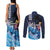 Hawaiian Honu Honi Ihu Couples Matching Tank Maxi Dress and Long Sleeve Button Shirt With Plumeria and Kakau Art Pattern