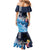 Hawaiian Honu Honi Ihu Mermaid Dress With Plumeria and Kakau Art Pattern