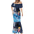 Hawaiian Honu Honi Ihu Mermaid Dress With Plumeria and Kakau Art Pattern