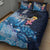 Hawaiian Honu Honi Ihu Quilt Bed Set With Plumeria and Kakau Art Pattern