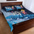 Hawaiian Honu Honi Ihu Quilt Bed Set With Plumeria and Kakau Art Pattern