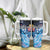 Hawaiian Honu Honi Ihu Tumbler With Handle With Plumeria and Kakau Art Pattern