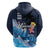 Hawaiian Honu Honi Ihu Zip Hoodie With Plumeria and Kakau Art Pattern