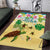 Aloha Turtle Family on The Beach Area Rug with Hawaiian Colorful Plumeria