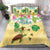 Aloha Turtle Family on The Beach Bedding Set with Hawaiian Colorful Plumeria