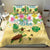 Aloha Turtle Family on The Beach Bedding Set with Hawaiian Colorful Plumeria