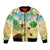 Aloha Turtle Family on The Beach Bomber Jacket with Hawaiian Colorful Plumeria