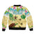 Aloha Turtle Family on The Beach Bomber Jacket with Hawaiian Colorful Plumeria