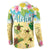 Aloha Turtle Family on The Beach Button Sweatshirt with Hawaiian Colorful Plumeria