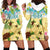 Aloha Turtle Family on The Beach Hoodie Dress with Hawaiian Colorful Plumeria