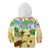 Aloha Turtle Family on The Beach Kid Hoodie with Hawaiian Colorful Plumeria