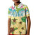 Aloha Turtle Family on The Beach Kid Polo Shirt with Hawaiian Colorful Plumeria