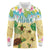 Aloha Turtle Family on The Beach Long Sleeve Polo Shirt with Hawaiian Colorful Plumeria