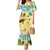 Aloha Turtle Family on The Beach Mermaid Dress with Hawaiian Colorful Plumeria