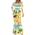 Aloha Turtle Family on The Beach Mermaid Dress with Hawaiian Colorful Plumeria