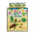 Aloha Turtle Family on The Beach Quilt Bed Set with Hawaiian Colorful Plumeria