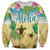 Aloha Turtle Family on The Beach Sweatshirt with Hawaiian Colorful Plumeria