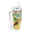 Hawaii Aloha Turtle Family on The Beach with Colorful Tropical Flowers Tumbler With Handle