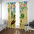 Aloha Turtle Family on The Beach Window Curtain with Hawaiian Colorful Plumeria