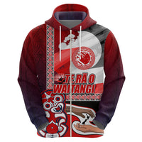 Maori Waitangi Hoodie Hei-tiki Koru with Tino Rangatiratanga Maori Flag LT03 - Polynesian Pride