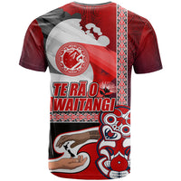 Maori Waitangi T Shirt Hei-tiki Koru with Tino Rangatiratanga Maori Flag LT03 - Polynesian Pride