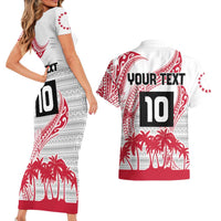 Cook Islands Marathon 2025-Pursuit in Paradise Couples Matching Short Sleeve Bodycon Dress and Hawaiian Shirt Red Color LT03 - Polynesian Pride