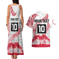 Cook Islands Marathon 2025-Pursuit in Paradise Couples Matching Tank Maxi Dress and Hawaiian Shirt Red Color LT03 - Polynesian Pride