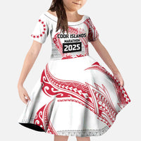 Cook Islands Marathon 2025-Pursuit in Paradise Family Matching Off The Shoulder Long Sleeve Dress and Hawaiian Shirt Red Color LT03 Daughter's Dress Red - Polynesian Pride