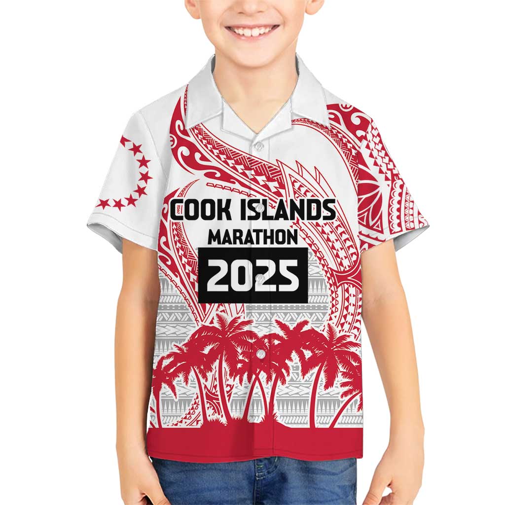 Cook Islands Marathon 2025-Pursuit in Paradise Family Matching Summer Maxi Dress and Hawaiian Shirt Red Color LT03 Son's Shirt Red - Polynesian Pride