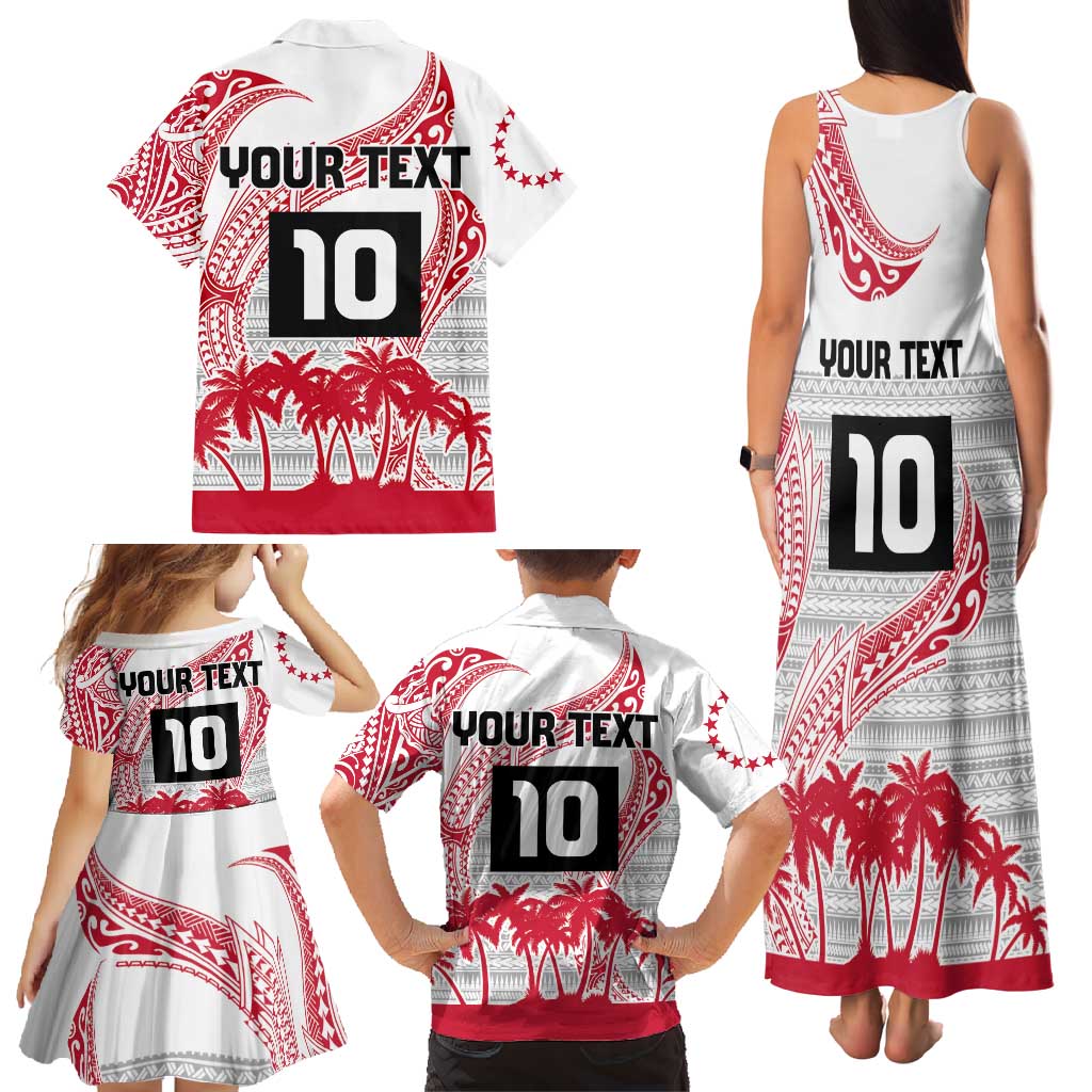 Cook Islands Marathon 2025-Pursuit in Paradise Family Matching Tank Maxi Dress and Hawaiian Shirt Red Color